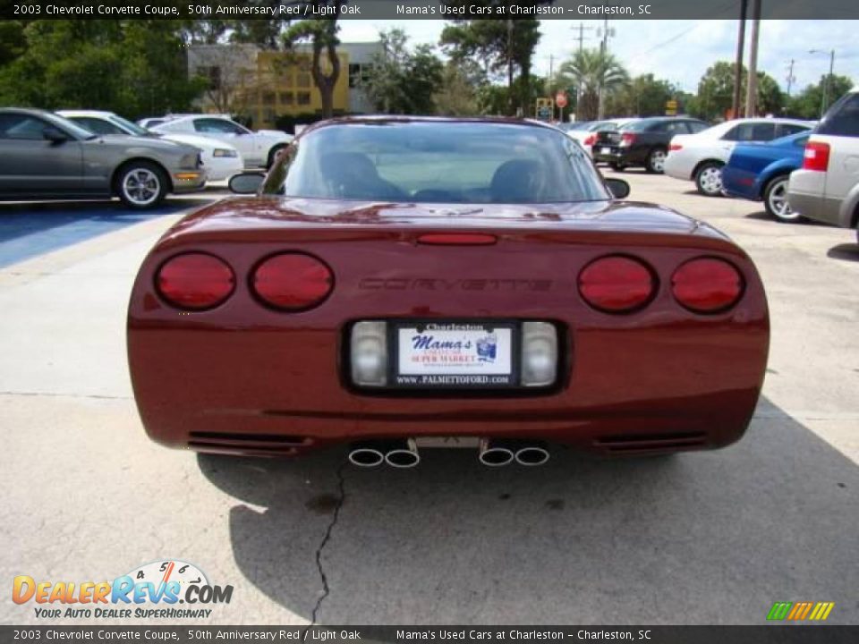 2003 Chevrolet Corvette Coupe 50th Anniversary Red / Light Oak Photo #7
