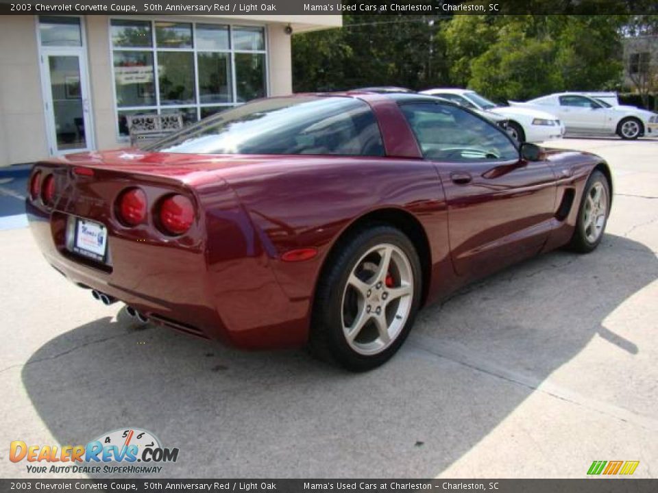 2003 Chevrolet Corvette Coupe 50th Anniversary Red / Light Oak Photo #8