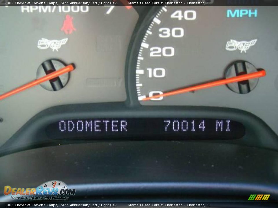 2003 Chevrolet Corvette Coupe 50th Anniversary Red / Light Oak Photo #16