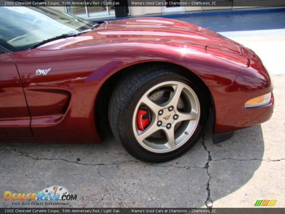 2003 Chevrolet Corvette Coupe 50th Anniversary Red / Light Oak Photo #19