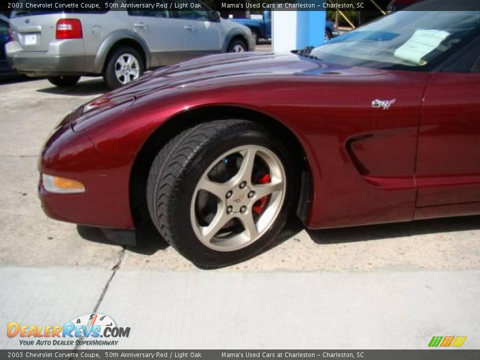 2003 Chevrolet Corvette Coupe 50th Anniversary Red / Light Oak Photo #20