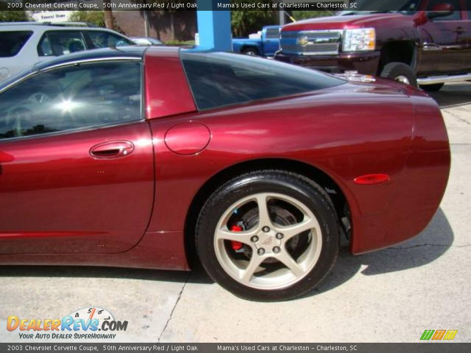 2003 Chevrolet Corvette Coupe 50th Anniversary Red / Light Oak Photo #21