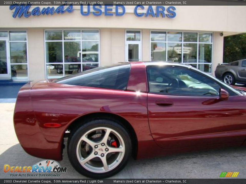 2003 Chevrolet Corvette Coupe 50th Anniversary Red / Light Oak Photo #22