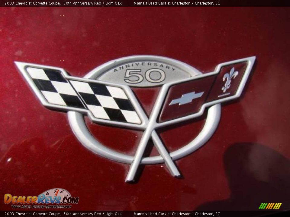 2003 Chevrolet Corvette Coupe 50th Anniversary Red / Light Oak Photo #25
