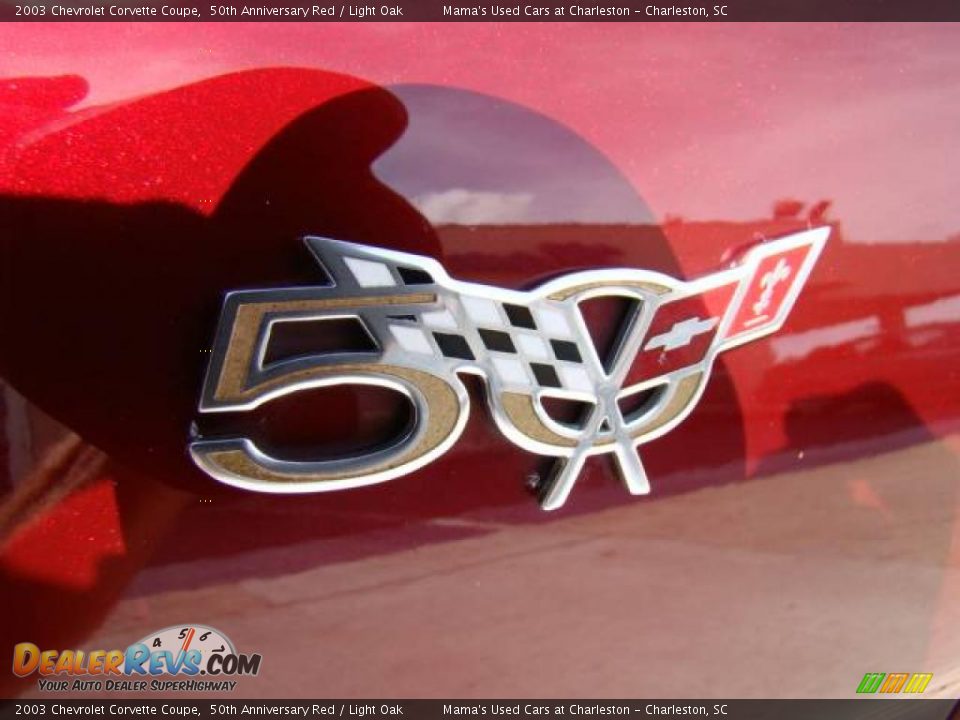 2003 Chevrolet Corvette Coupe 50th Anniversary Red / Light Oak Photo #26