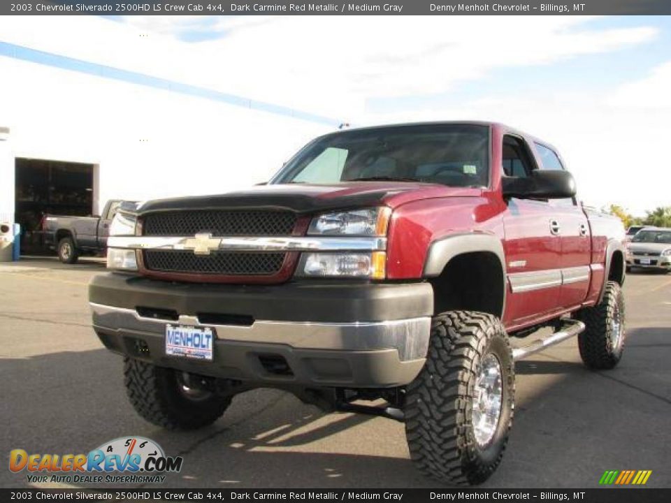 2003 Chevrolet Silverado 2500HD LS Crew Cab 4x4 Dark Carmine Red Metallic / Medium Gray Photo #2