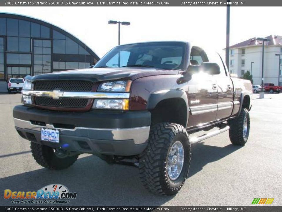 2003 Chevrolet Silverado 2500HD LS Crew Cab 4x4 Dark Carmine Red Metallic / Medium Gray Photo #3