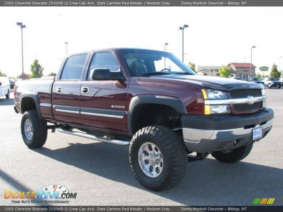 2003 Chevrolet Silverado 2500HD LS Crew Cab 4x4 Dark Carmine Red Metallic / Medium Gray Photo #4