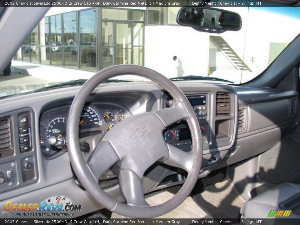 2003 Chevrolet Silverado 2500HD LS Crew Cab 4x4 Dark Carmine Red Metallic / Medium Gray Photo #14