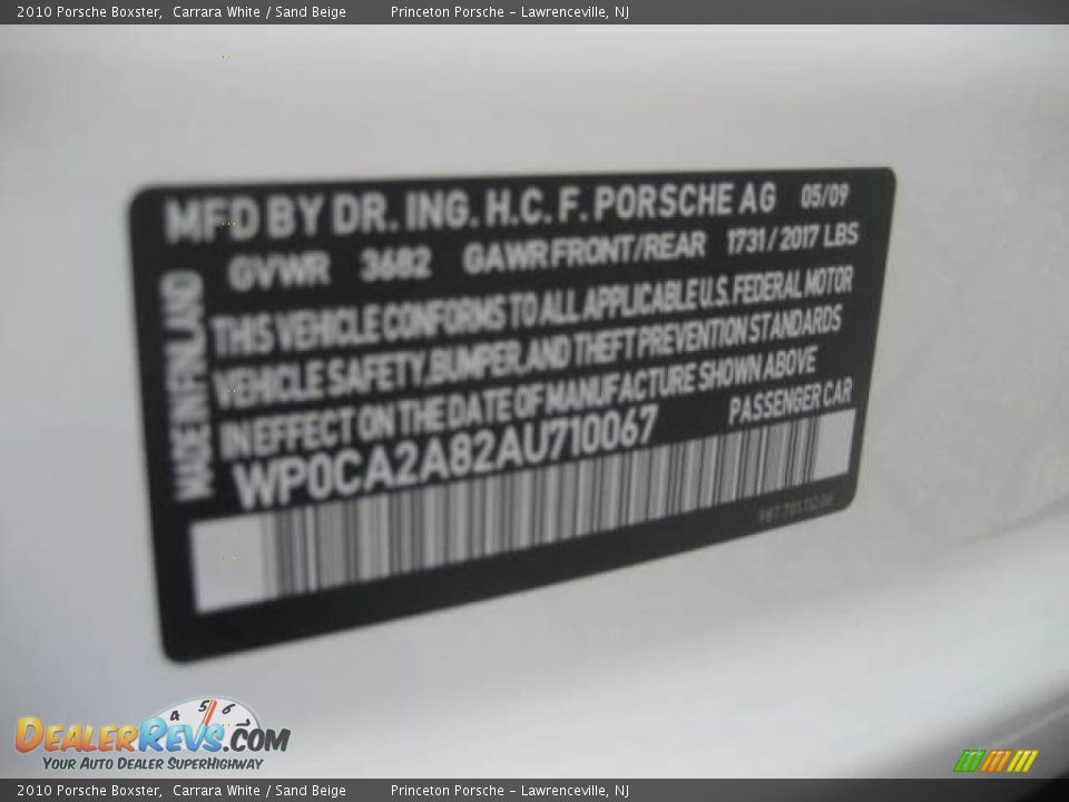 2010 Porsche Boxster Carrara White / Sand Beige Photo #28