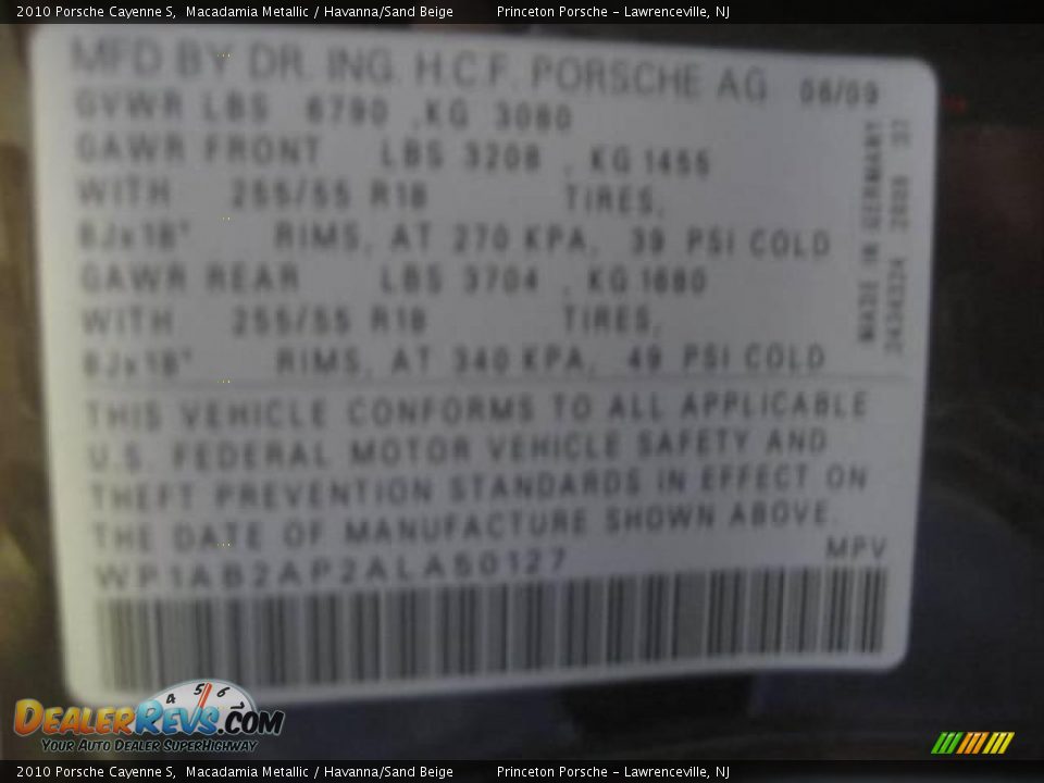 2010 Porsche Cayenne S Macadamia Metallic / Havanna/Sand Beige Photo #31