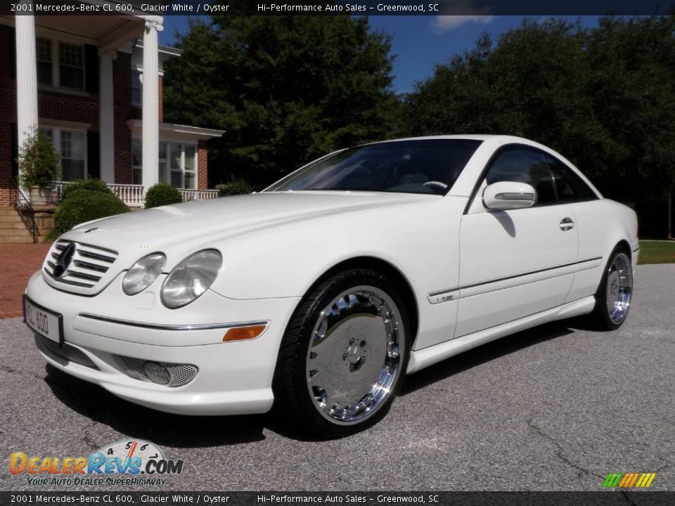 2001 Mercedes-Benz CL 600 Glacier White / Oyster Photo #2