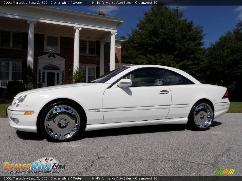 2001 Mercedes-Benz CL 600 Glacier White / Oyster Photo #3