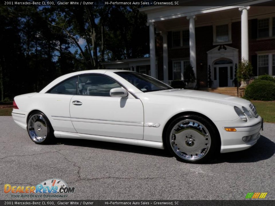 2001 Mercedes-Benz CL 600 Glacier White / Oyster Photo #13