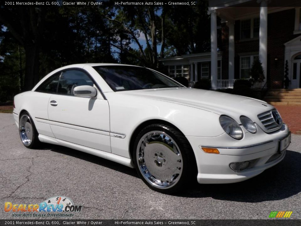 2001 Mercedes-Benz CL 600 Glacier White / Oyster Photo #14