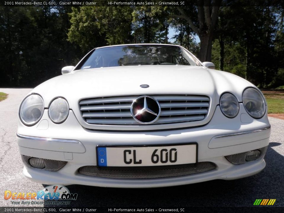2001 Mercedes-Benz CL 600 Glacier White / Oyster Photo #16