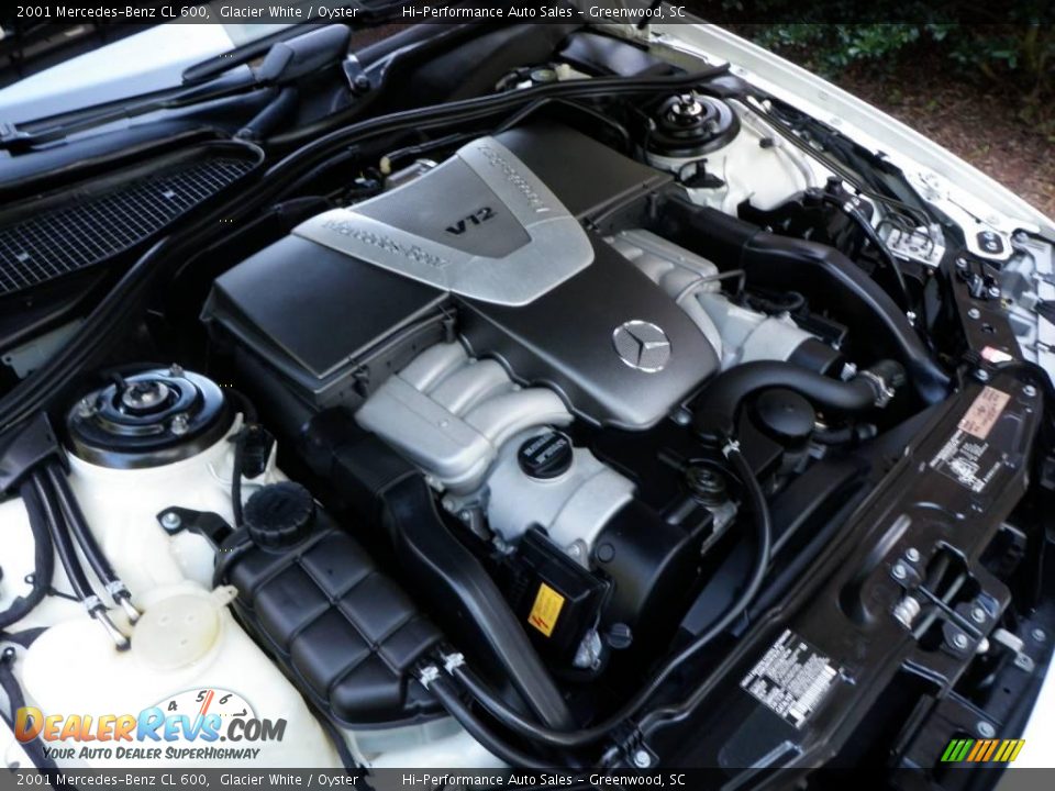 2001 Mercedes-Benz CL 600 Glacier White / Oyster Photo #33