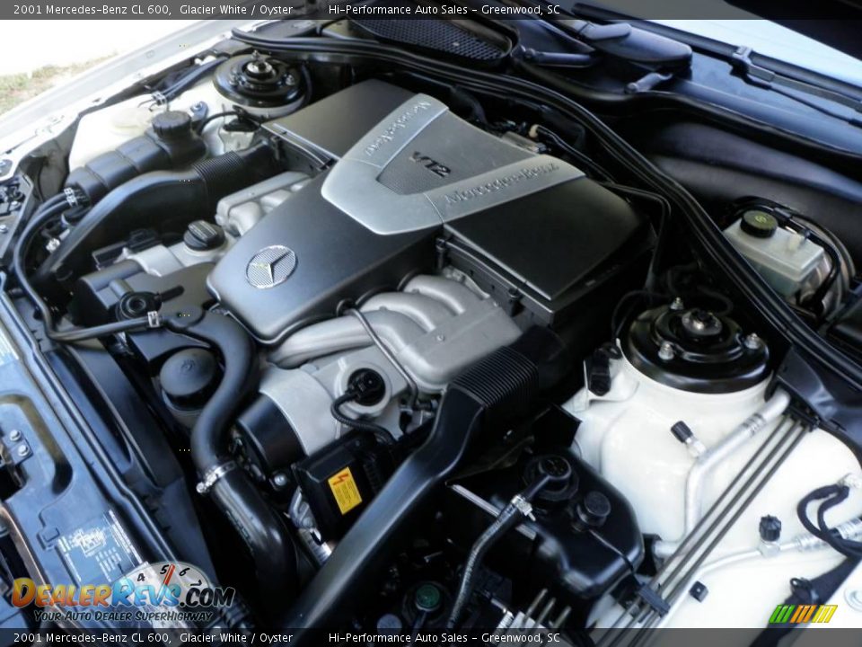 2001 Mercedes-Benz CL 600 Glacier White / Oyster Photo #34