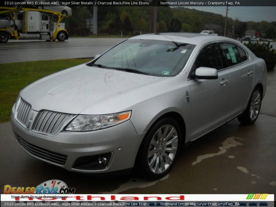2010 Lincoln MKS EcoBoost AWD Ingot Silver Metallic / Charcoal Black/Fine Line Ebony Photo #13