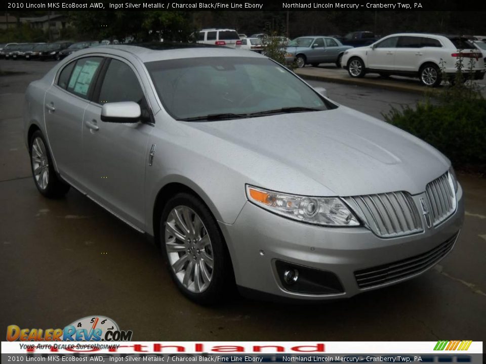 2010 Lincoln MKS EcoBoost AWD Ingot Silver Metallic / Charcoal Black/Fine Line Ebony Photo #15