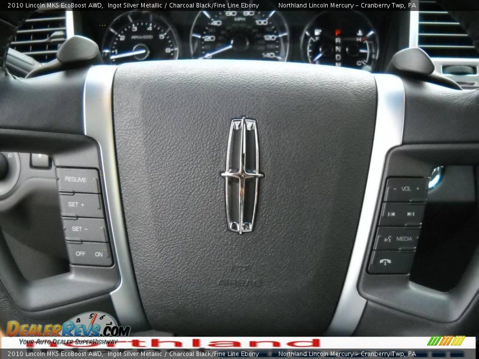 2010 Lincoln MKS EcoBoost AWD Ingot Silver Metallic / Charcoal Black/Fine Line Ebony Photo #19