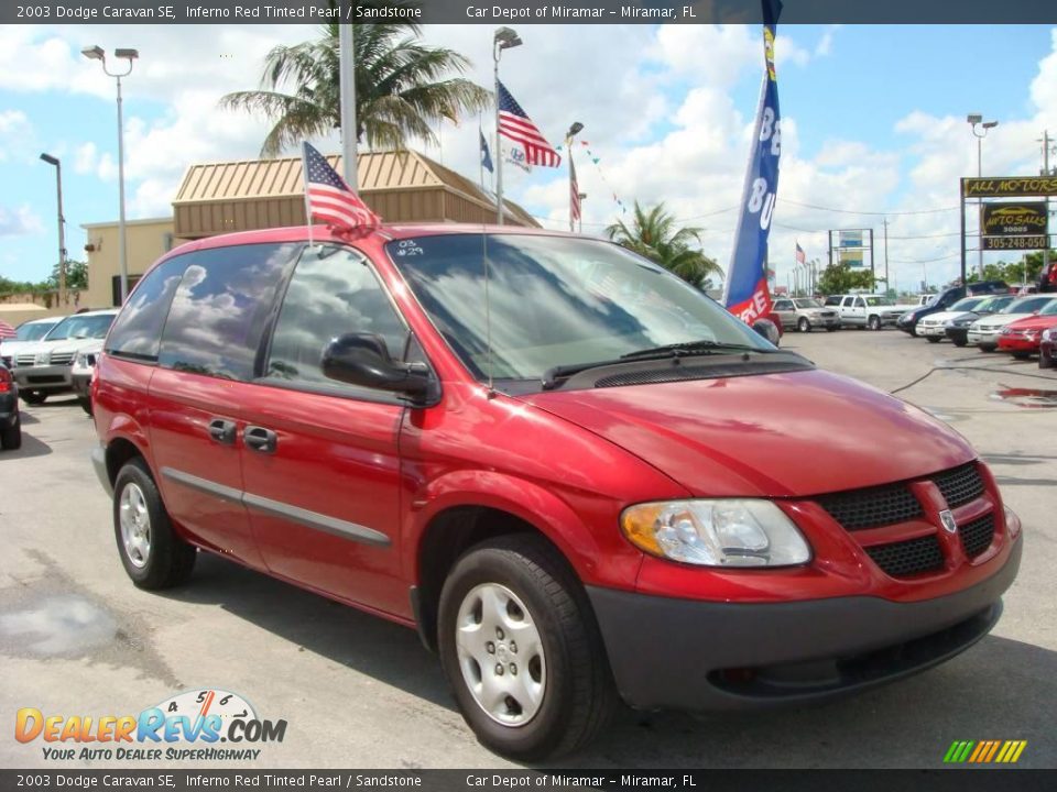 2003 Dodge Caravan SE Inferno Red Tinted Pearl / Sandstone Photo #1