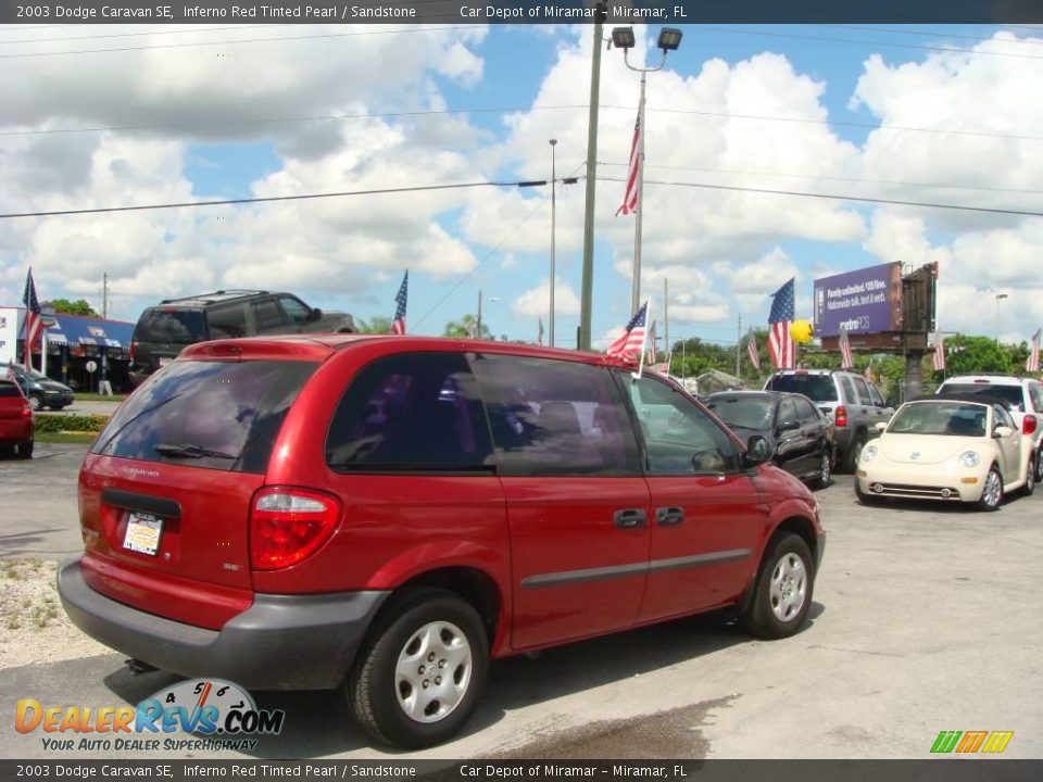 2003 Dodge Caravan SE Inferno Red Tinted Pearl / Sandstone Photo #3