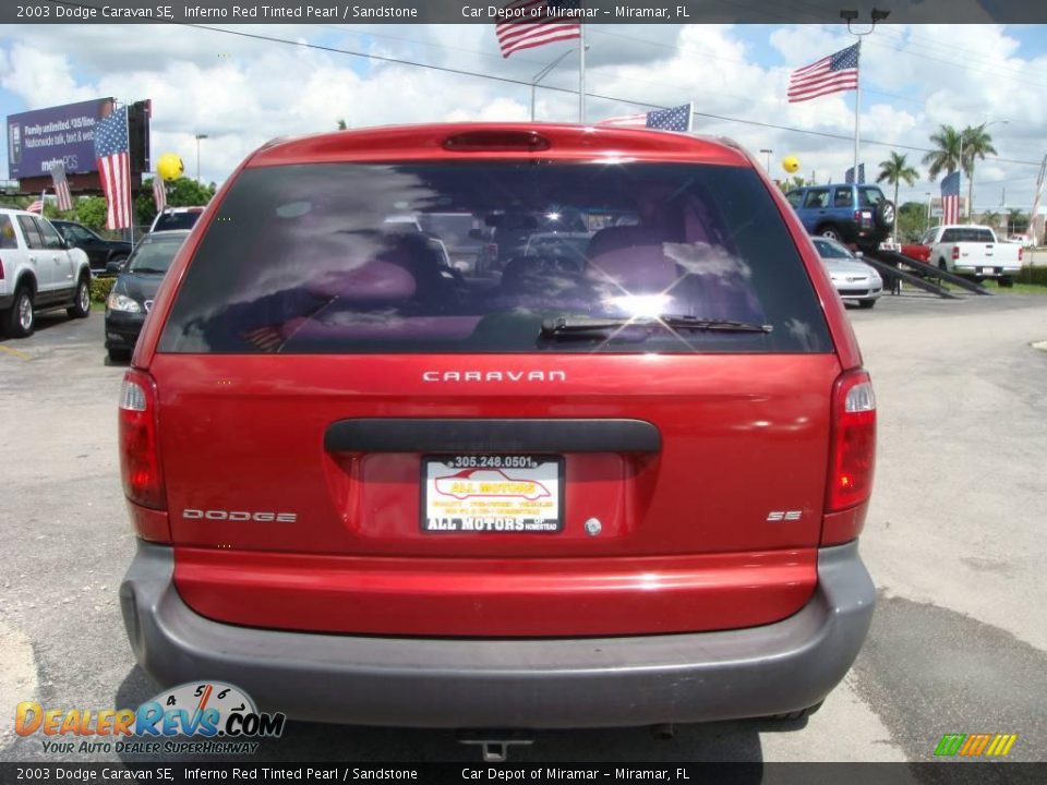 2003 Dodge Caravan SE Inferno Red Tinted Pearl / Sandstone Photo #4
