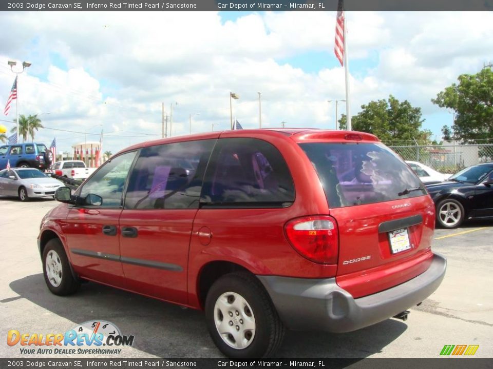 2003 Dodge Caravan SE Inferno Red Tinted Pearl / Sandstone Photo #6