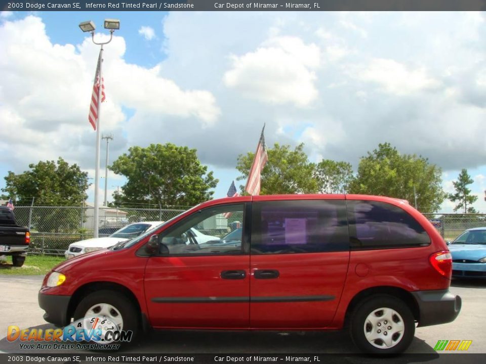 2003 Dodge Caravan SE Inferno Red Tinted Pearl / Sandstone Photo #7