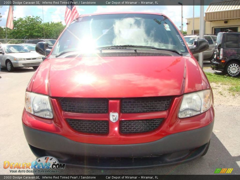 2003 Dodge Caravan SE Inferno Red Tinted Pearl / Sandstone Photo #9