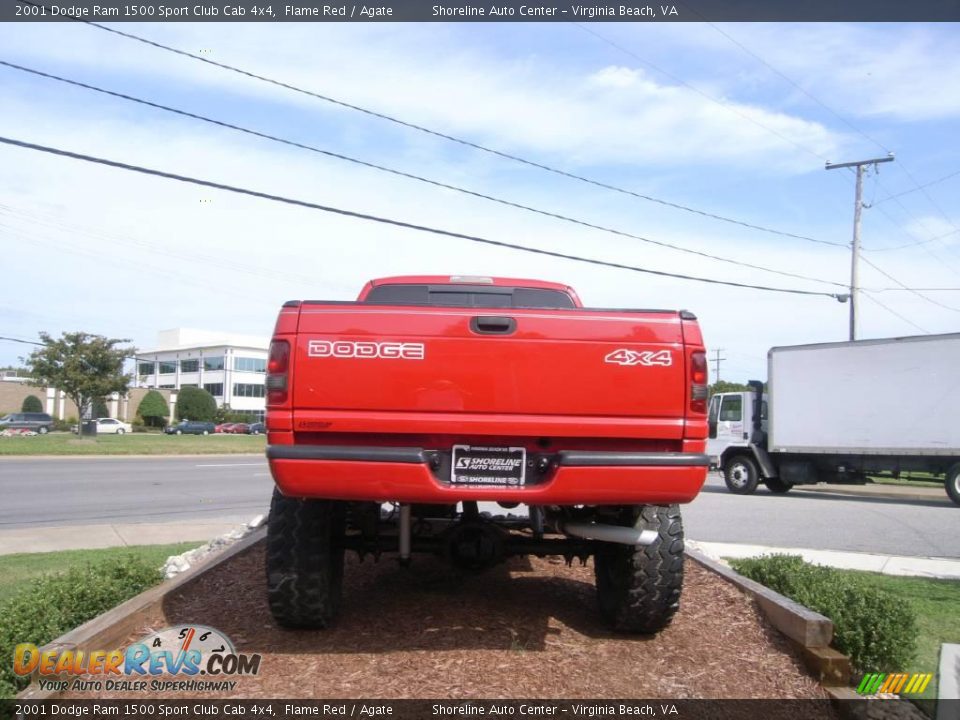 2001 Dodge Ram 1500 Sport Club Cab 4x4 Flame Red / Agate Photo #5