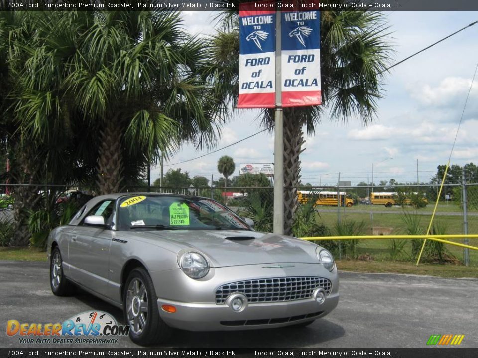 2004 Ford Thunderbird Premium Roadster Platinum Silver Metallic / Black Ink Photo #1
