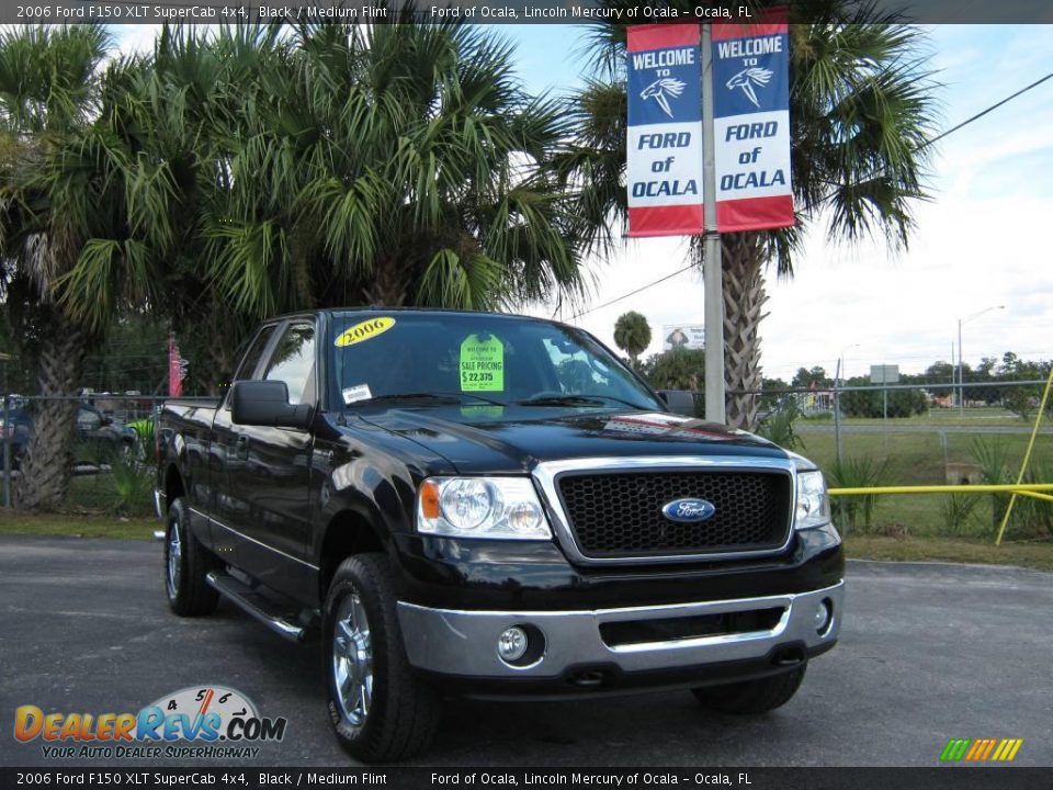 2006 Ford F150 XLT SuperCab 4x4 Black / Medium Flint Photo #1