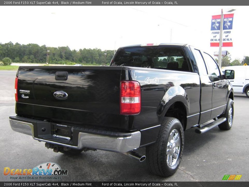 2006 Ford F150 XLT SuperCab 4x4 Black / Medium Flint Photo #3