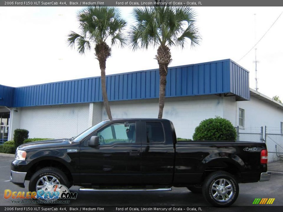 2006 Ford F150 XLT SuperCab 4x4 Black / Medium Flint Photo #6