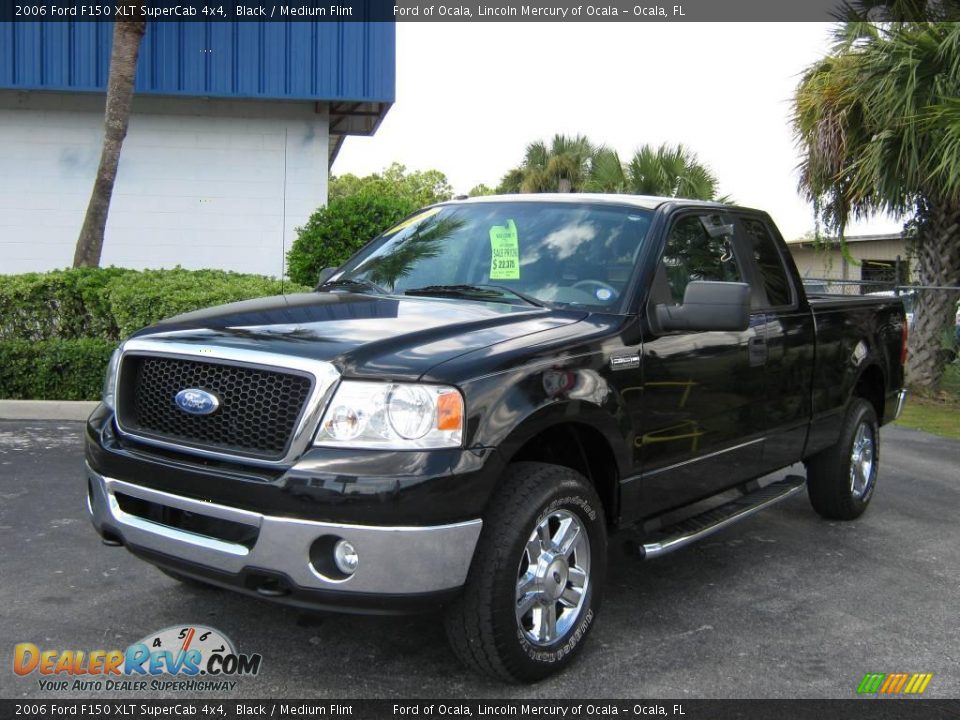 2006 Ford F150 XLT SuperCab 4x4 Black / Medium Flint Photo #7
