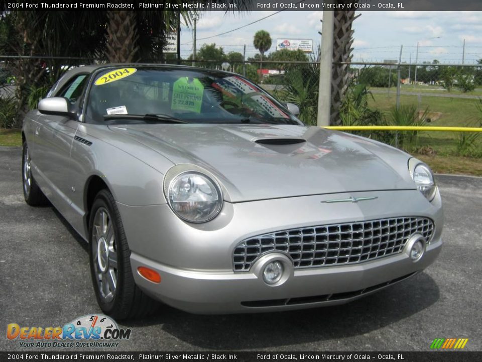 2004 Ford Thunderbird Premium Roadster Platinum Silver Metallic / Black Ink Photo #9