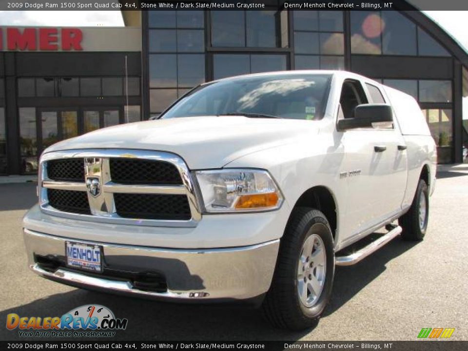 2009 Dodge Ram 1500 Sport Quad Cab 4x4 Stone White / Dark Slate/Medium Graystone Photo #2