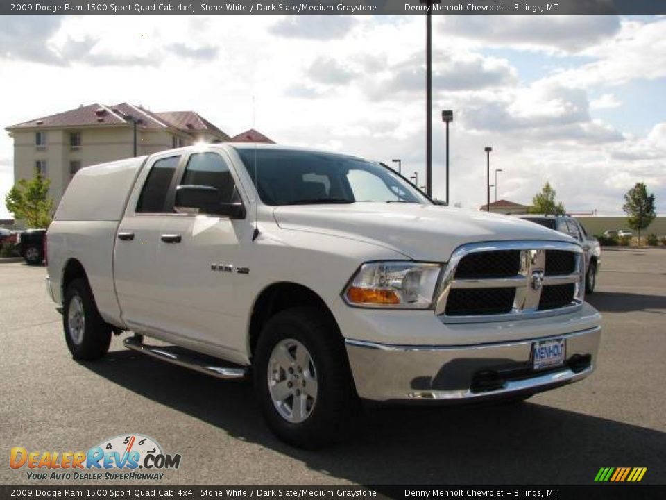 2009 Dodge Ram 1500 Sport Quad Cab 4x4 Stone White / Dark Slate/Medium Graystone Photo #3