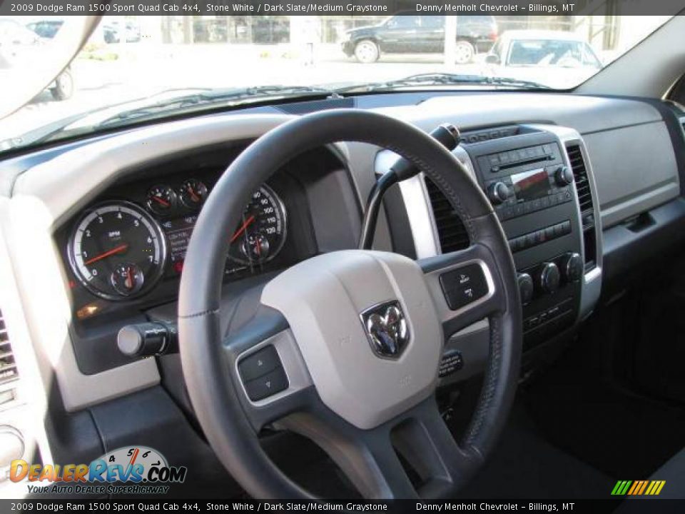 2009 Dodge Ram 1500 Sport Quad Cab 4x4 Stone White / Dark Slate/Medium Graystone Photo #13