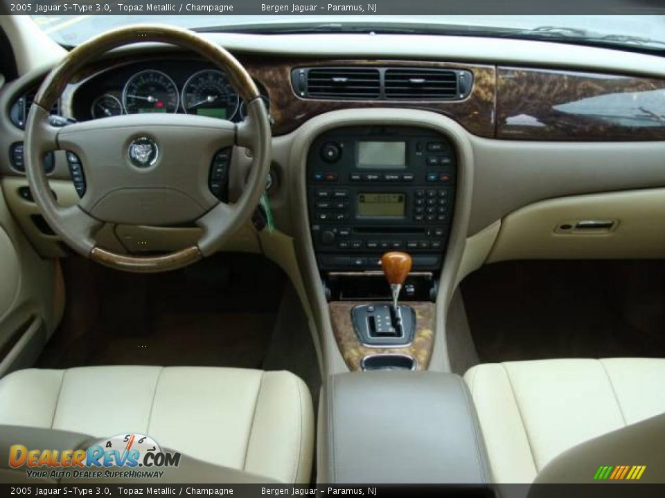 2005 Jaguar S-Type 3.0 Topaz Metallic / Champagne Photo #9
