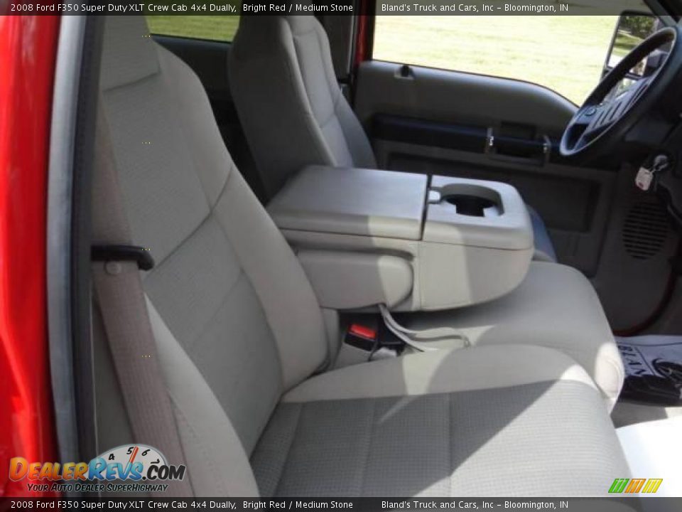 2008 Ford F350 Super Duty XLT Crew Cab 4x4 Dually Bright Red / Medium Stone Photo #4