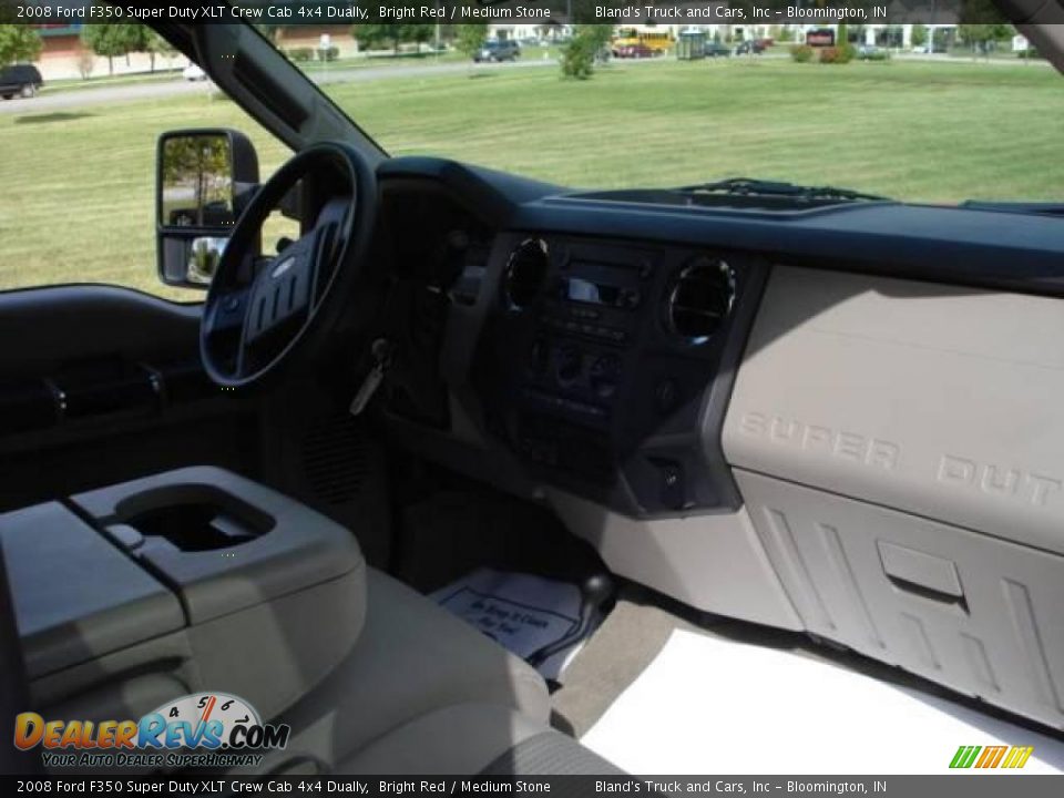 2008 Ford F350 Super Duty XLT Crew Cab 4x4 Dually Bright Red / Medium Stone Photo #5