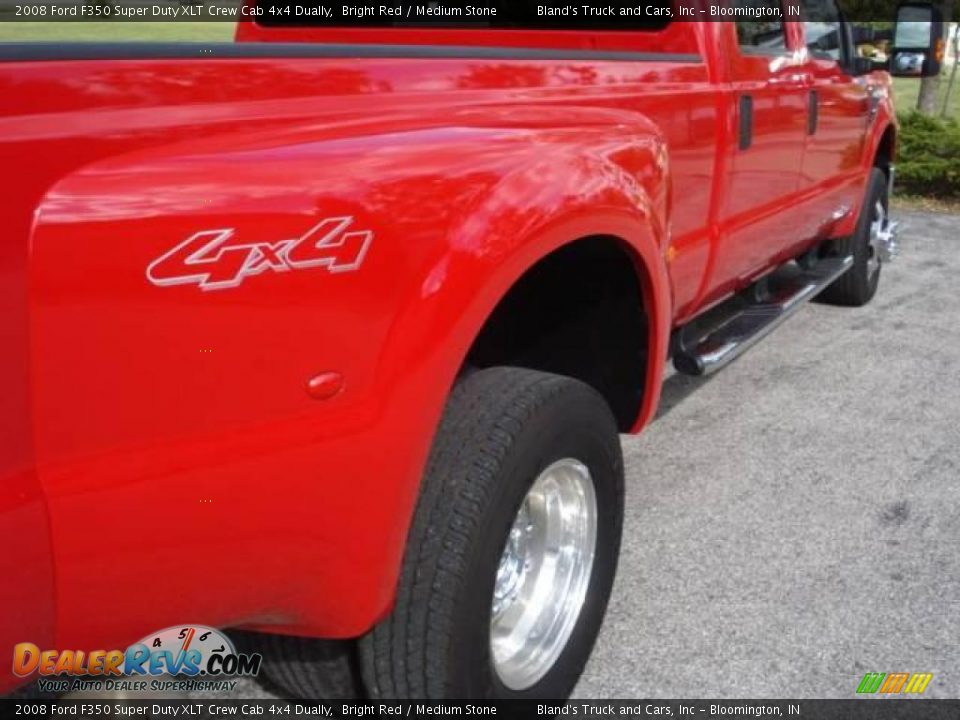 2008 Ford F350 Super Duty XLT Crew Cab 4x4 Dually Bright Red / Medium Stone Photo #6