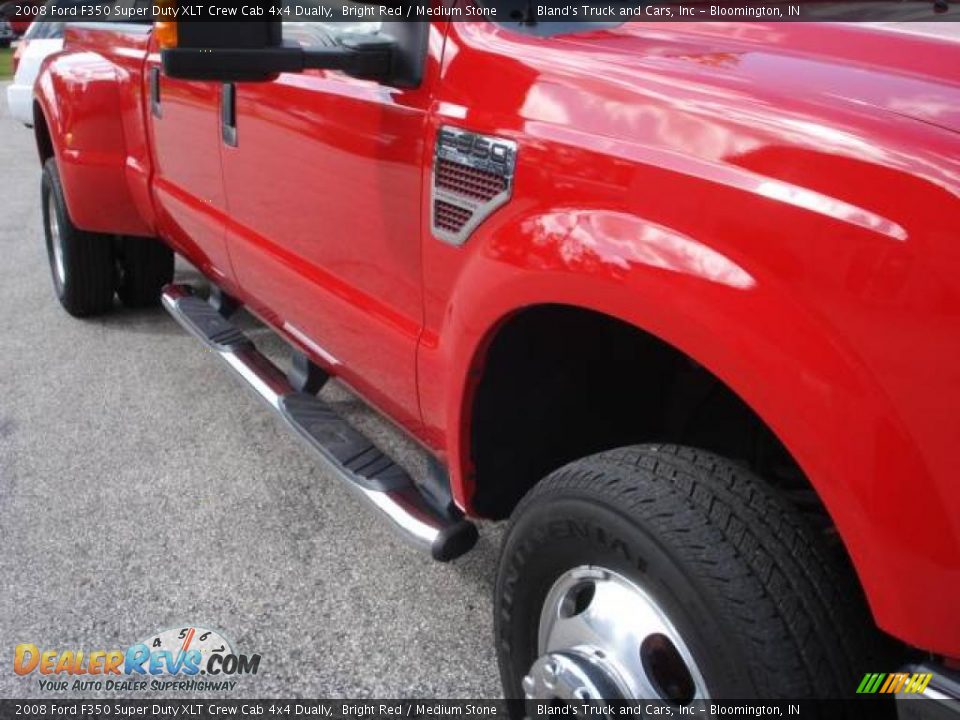2008 Ford F350 Super Duty XLT Crew Cab 4x4 Dually Bright Red / Medium Stone Photo #7