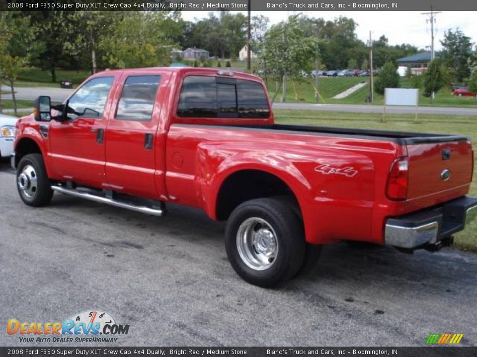 2008 Ford F350 Super Duty XLT Crew Cab 4x4 Dually Bright Red / Medium Stone Photo #10
