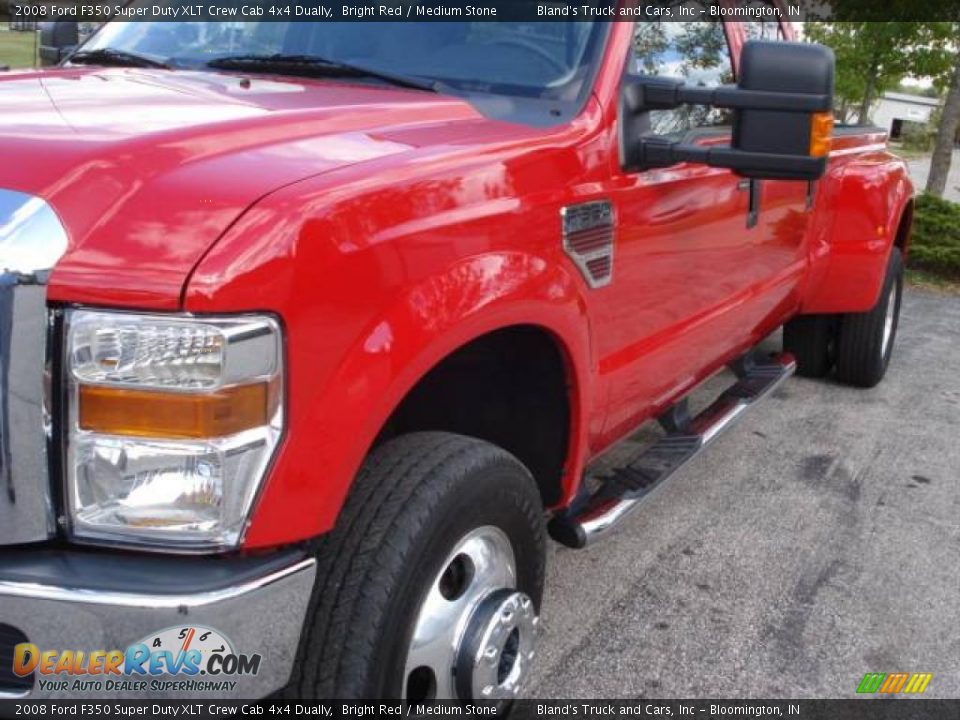 2008 Ford F350 Super Duty XLT Crew Cab 4x4 Dually Bright Red / Medium Stone Photo #11