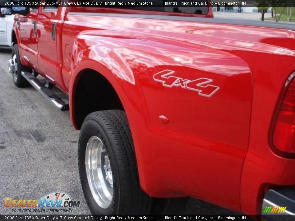 2008 Ford F350 Super Duty XLT Crew Cab 4x4 Dually Bright Red / Medium Stone Photo #12