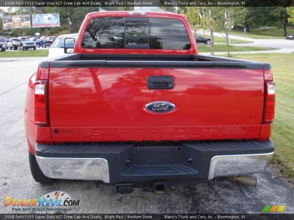 2008 Ford F350 Super Duty XLT Crew Cab 4x4 Dually Bright Red / Medium Stone Photo #13